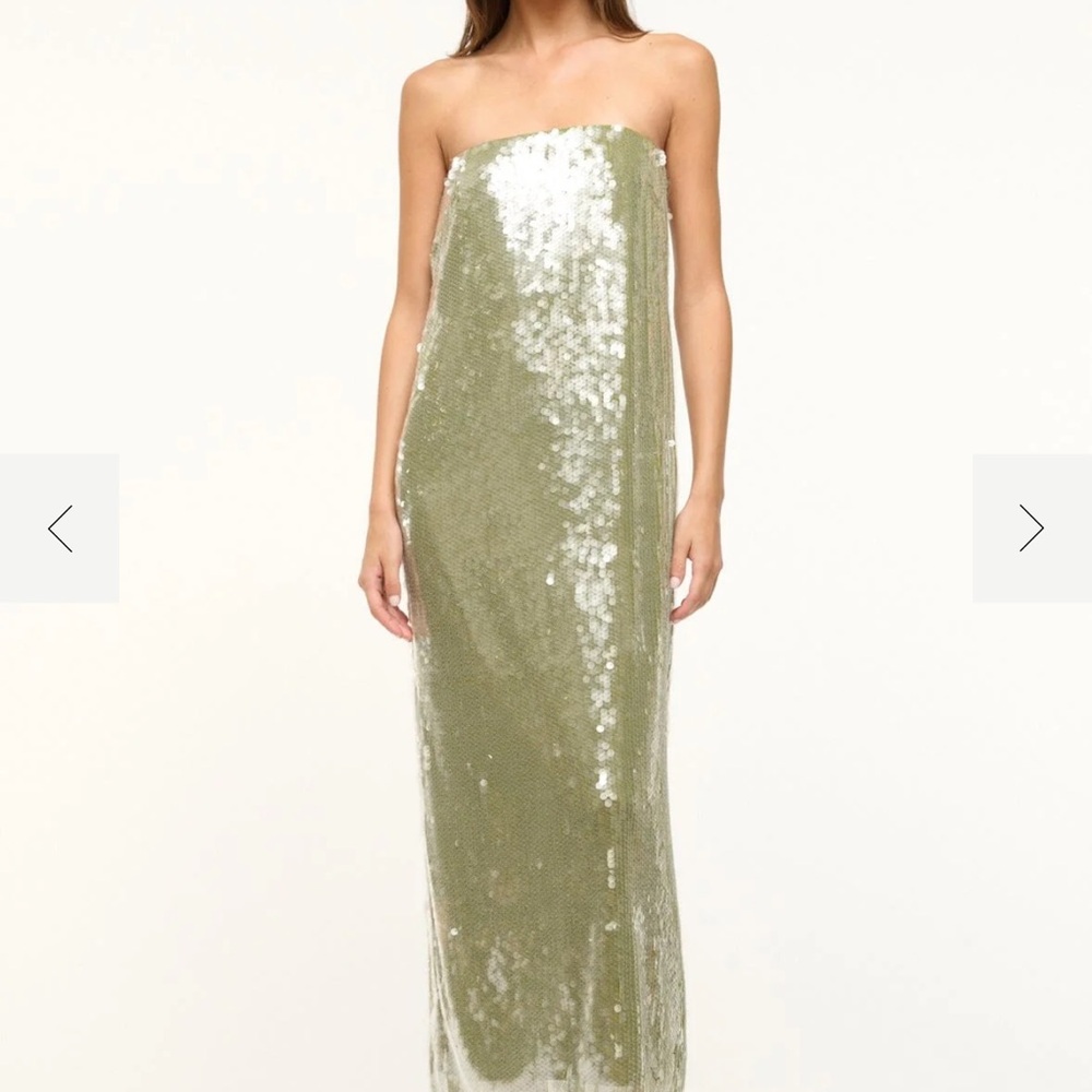 STAUD CASEY DRESS Strapless Sequin Gown